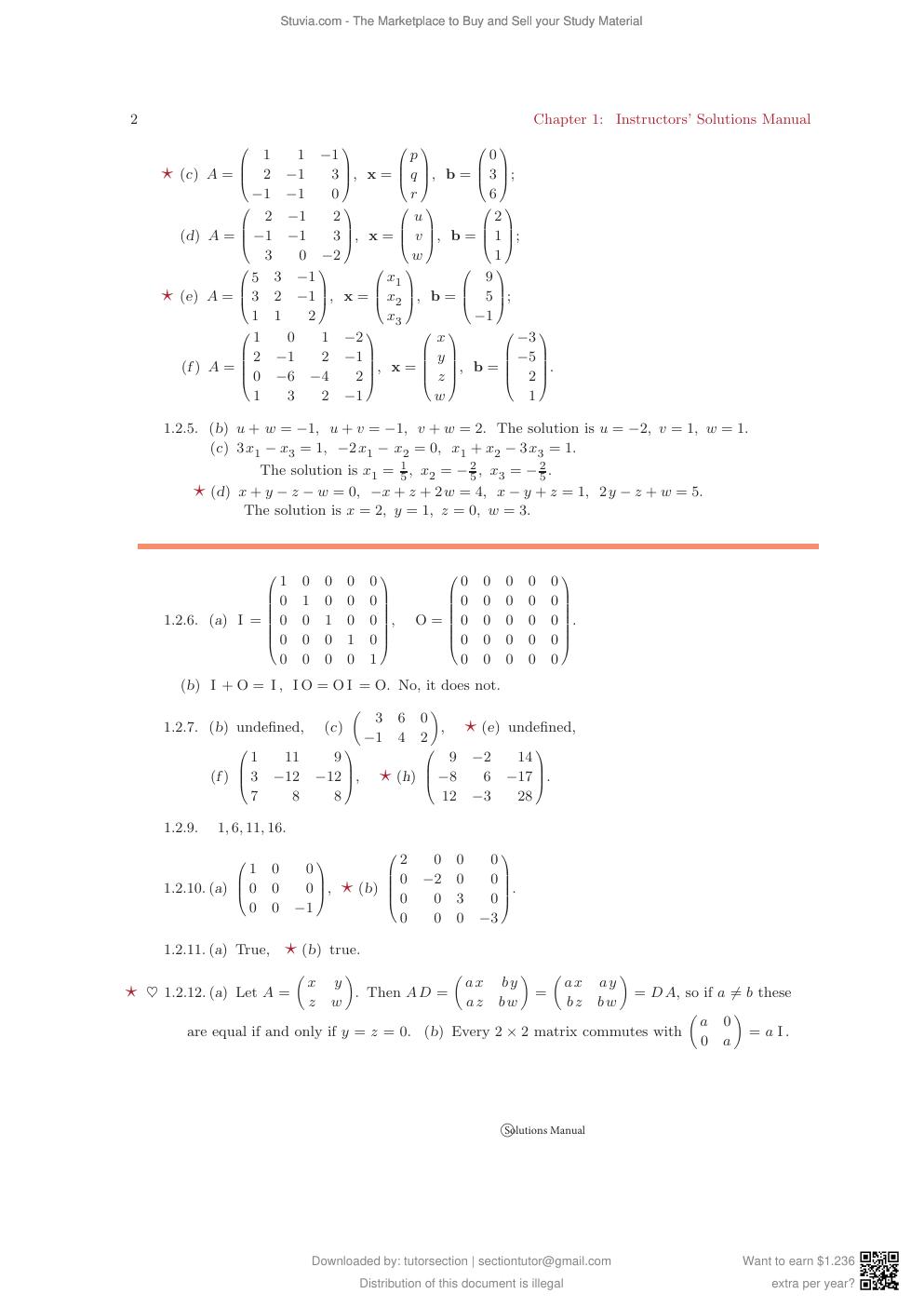 Preview page 4 of Instructors’ Solutions Manual for Applied Linear Algebra 2nd Edition By Peter J.Olver and Chehrzad Shakiban (All Chapter