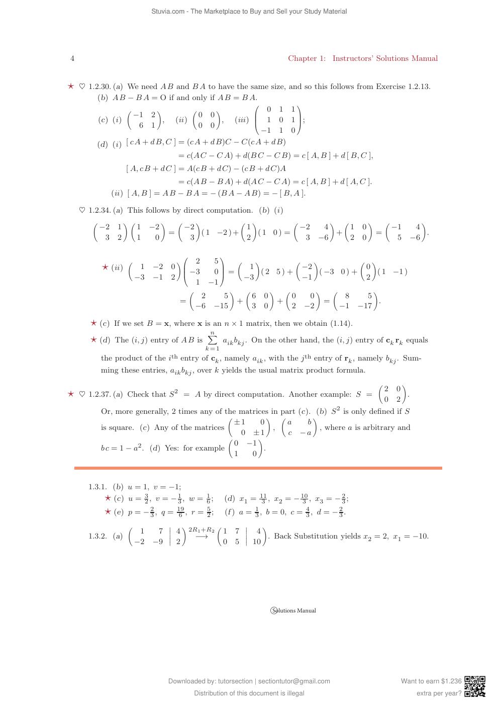 Preview page 6 of Instructors’ Solutions Manual for Applied Linear Algebra 2nd Edition By Peter J.Olver and Chehrzad Shakiban (All Chapter