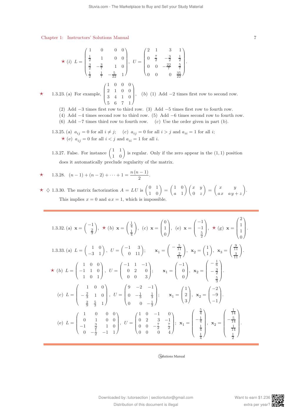 Preview page 9 of Instructors’ Solutions Manual for Applied Linear Algebra 2nd Edition By Peter J.Olver and Chehrzad Shakiban (All Chapter