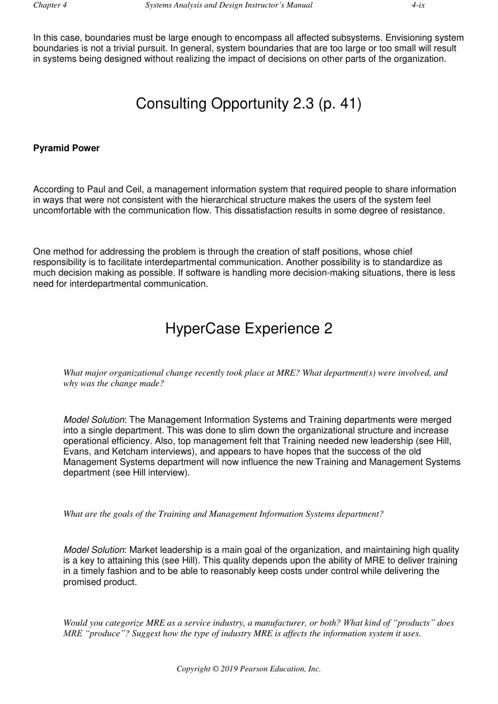 Preview page 7 of Instructor’s Solution Manual For Systems Analysis and Design 10th Edition by Kenneth E. Kendall, Julie E. Kendall