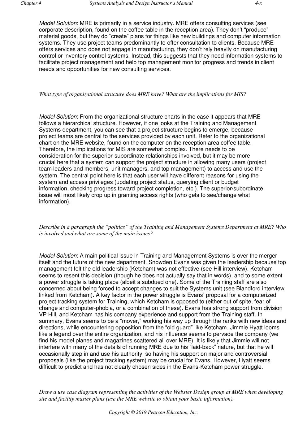Preview page 8 of Instructor’s Solution Manual For Systems Analysis and Design 10th Edition by Kenneth E. Kendall, Julie E. Kendall