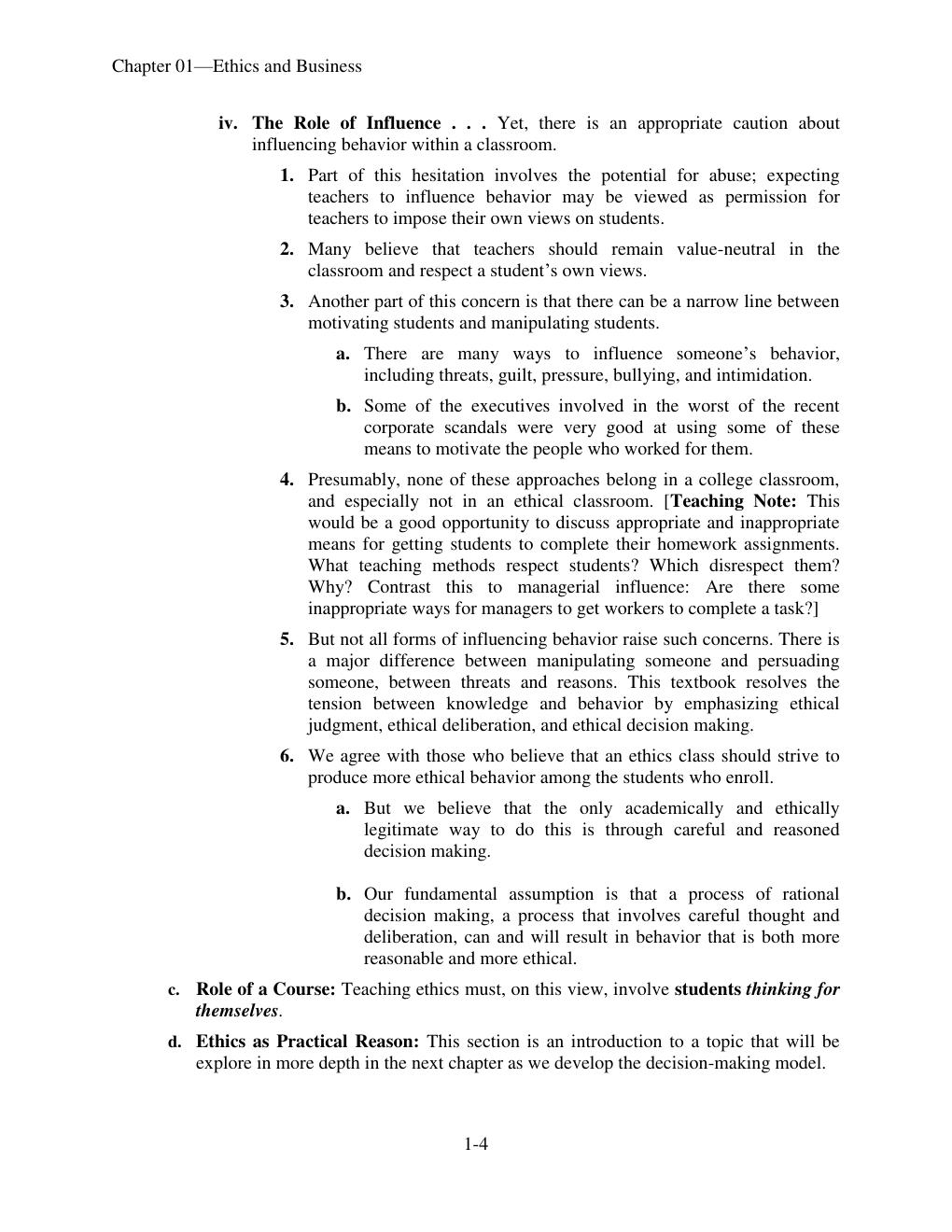 Preview page 5 of Solution Manual For Business Ethics Decision Making  for Personal Integrity & Social  Responsibility,  6th Edition by La
