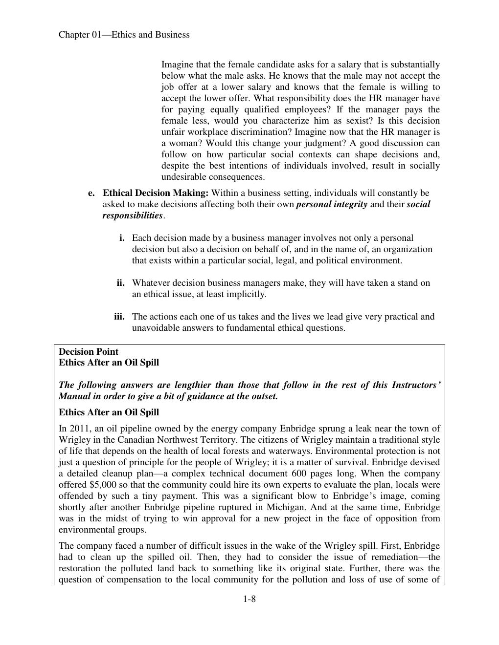 Preview page 9 of Solution Manual For Business Ethics Decision Making  for Personal Integrity & Social  Responsibility,  6th Edition by La