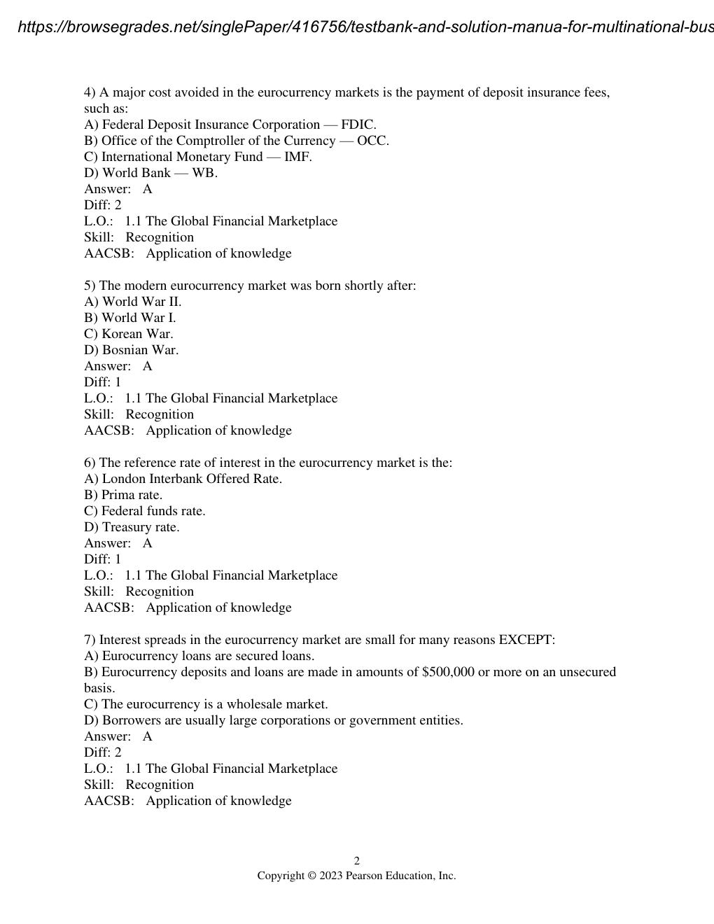 Preview page 3 of Test Bank & Solution Manual For Multinational Business Finance 16th Edition By David k. Eiteman Stamped - (All Chapters)