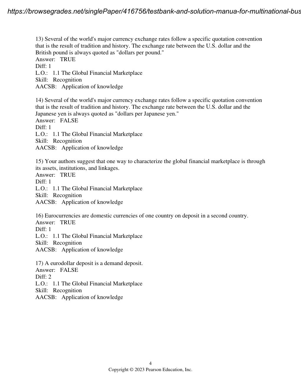 Preview page 5 of Test Bank & Solution Manual For Multinational Business Finance 16th Edition By David k. Eiteman Stamped - (All Chapters)