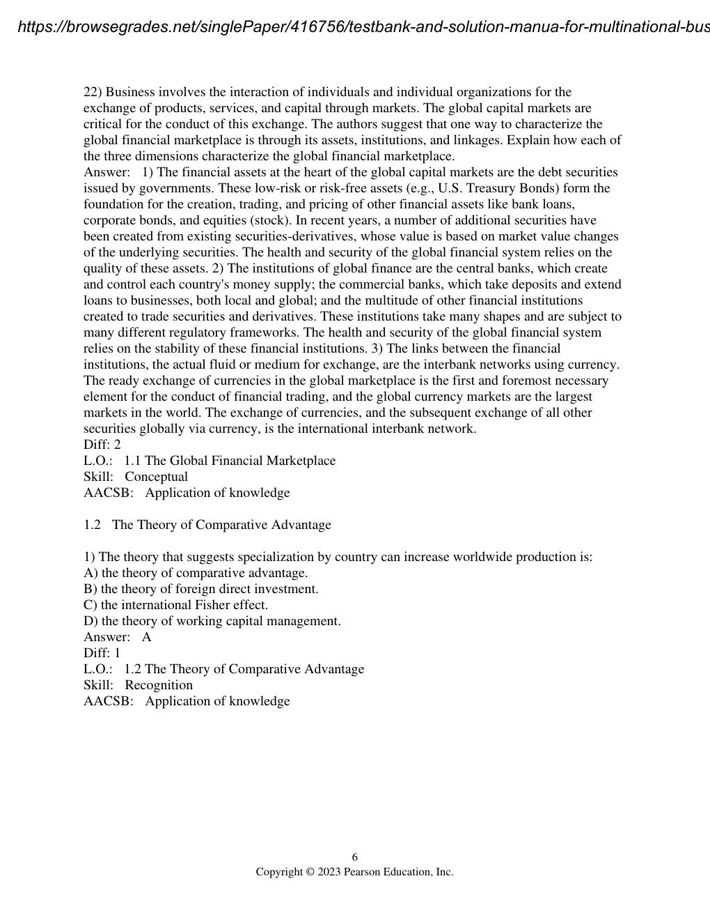 Preview page 7 of Test Bank & Solution Manual For Multinational Business Finance 16th Edition By David k. Eiteman Stamped - (All Chapters)