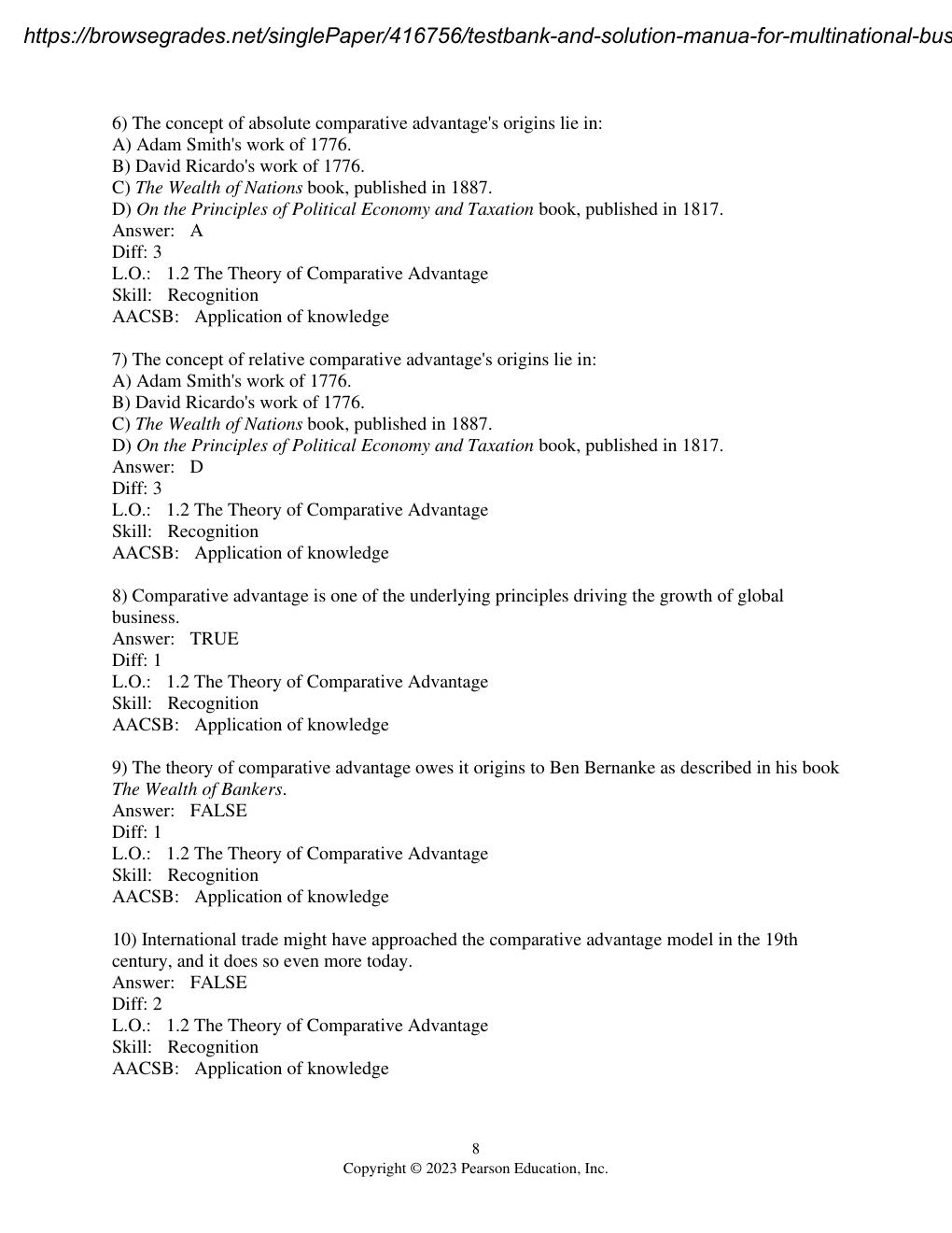 Preview page 9 of Test Bank & Solution Manual For Multinational Business Finance 16th Edition By David k. Eiteman Stamped - (All Chapters)