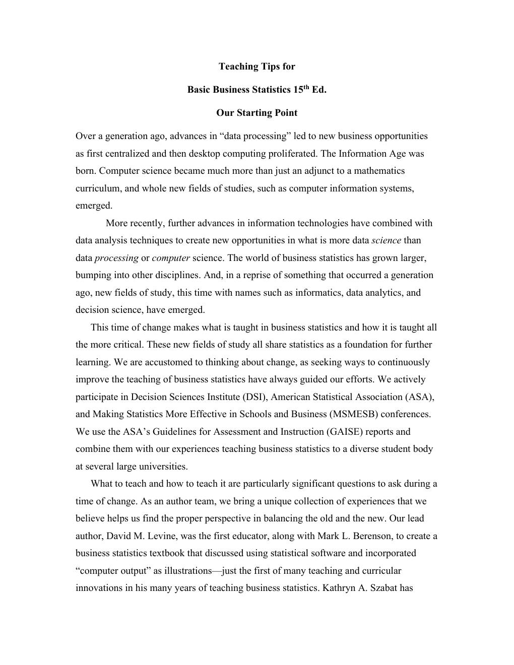 Preview page 4 of Solution Manual  For Basic Business Statistics, 15th Edition by Mark L. Berenson David M. Levine David F. Stephan All Ch