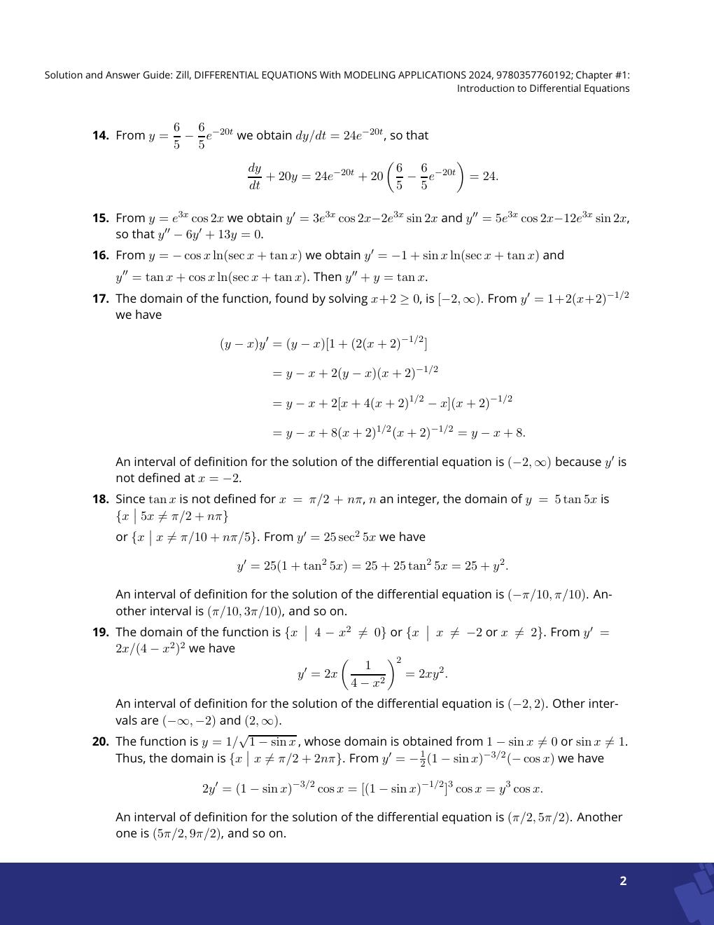 Preview page 3 of Solution Manual For A First Course in Differential Equations with Modeling Applications, 12th Edition by Dennis G. Zill