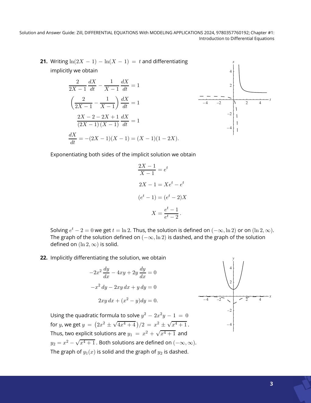 Preview page 4 of Solution Manual For A First Course in Differential Equations with Modeling Applications, 12th Edition by Dennis G. Zill