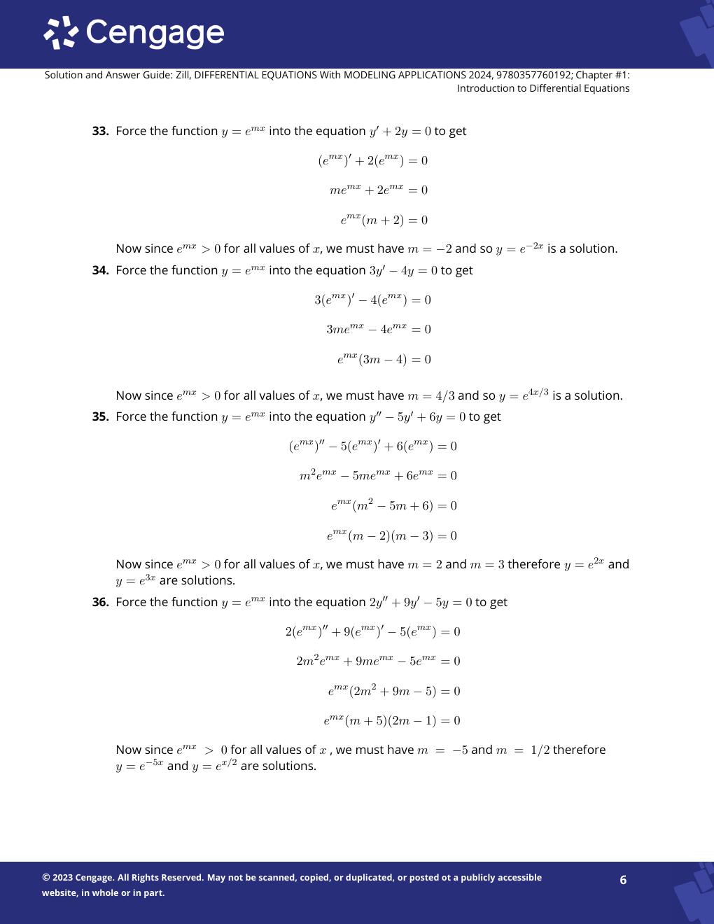 Preview page 7 of Solution Manual For A First Course in Differential Equations with Modeling Applications, 12th Edition by Dennis G. Zill