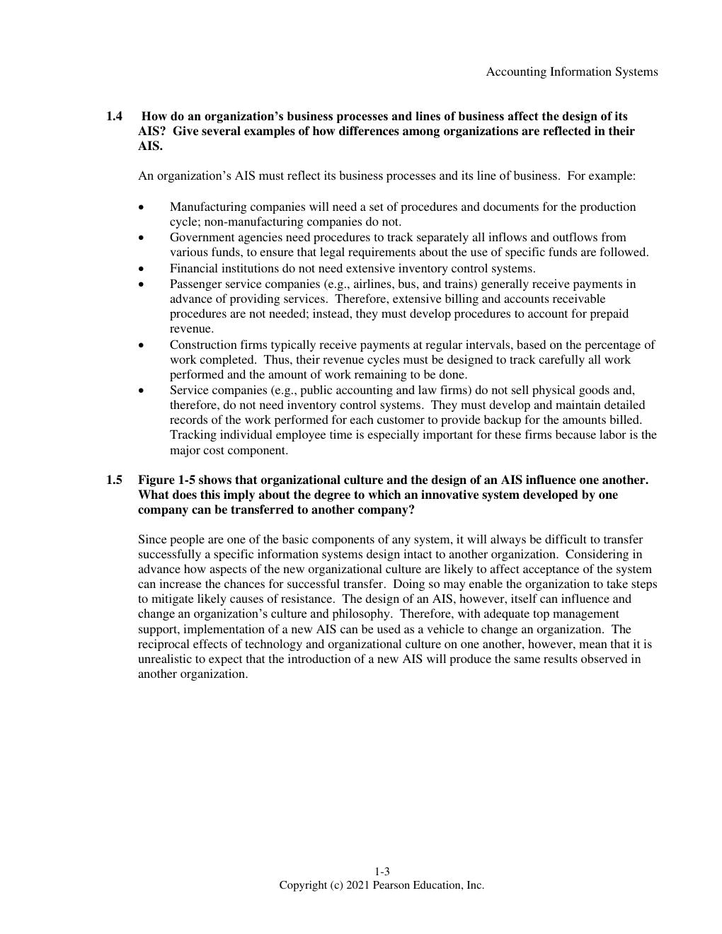 Preview page 6 of Instructor’s Solutions Manual for Accounting Information Systems 15th Edition by Marshall B Romney, Paul J. Steinbart, S