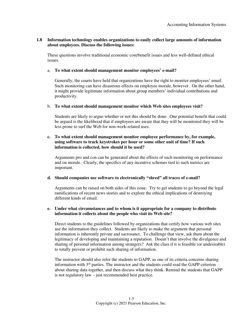 Preview page 8 of Instructor’s Solutions Manual for Accounting Information Systems 15th Edition by Marshall B Romney, Paul J. Steinbart, S