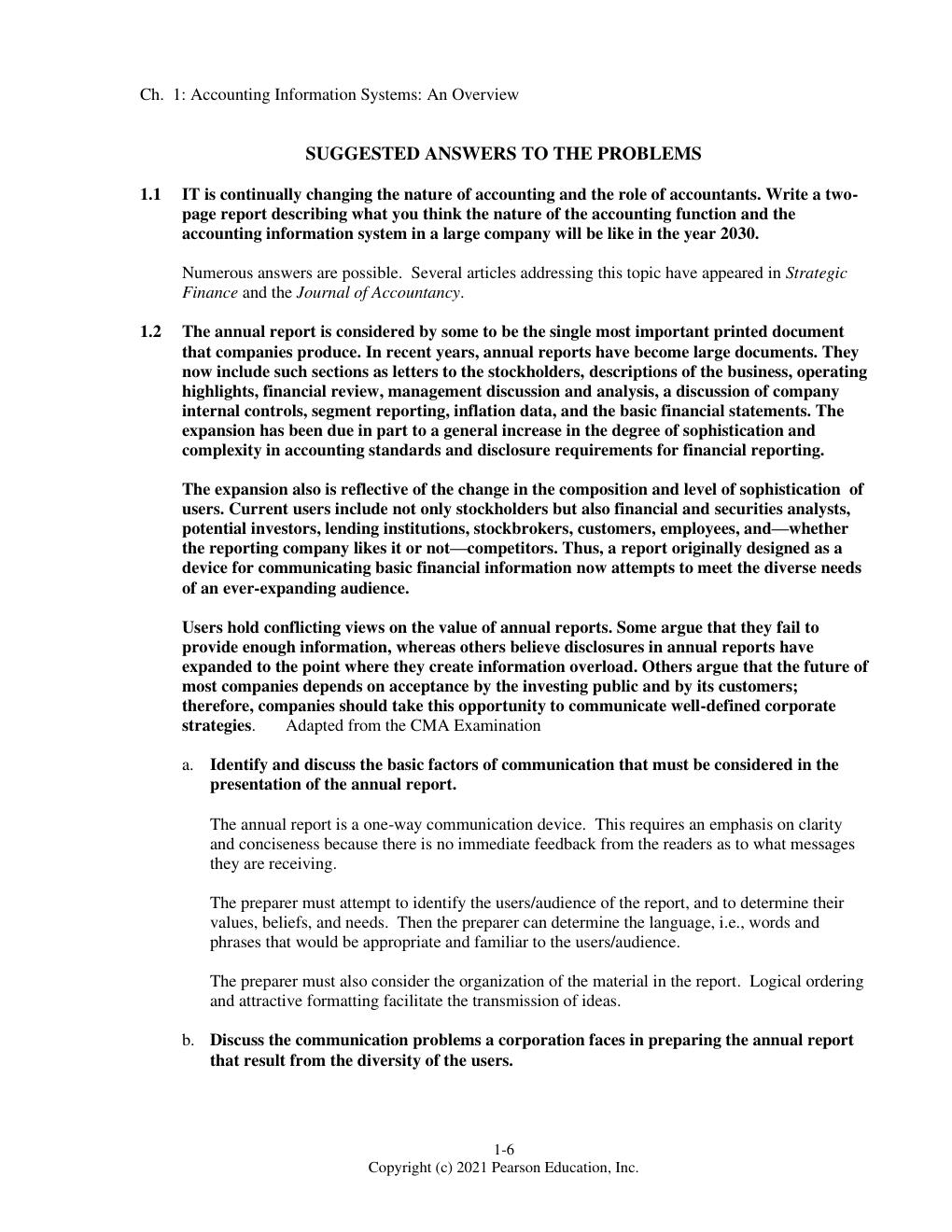 Preview page 9 of Instructor’s Solutions Manual for Accounting Information Systems 15th Edition by Marshall B Romney, Paul J. Steinbart, S