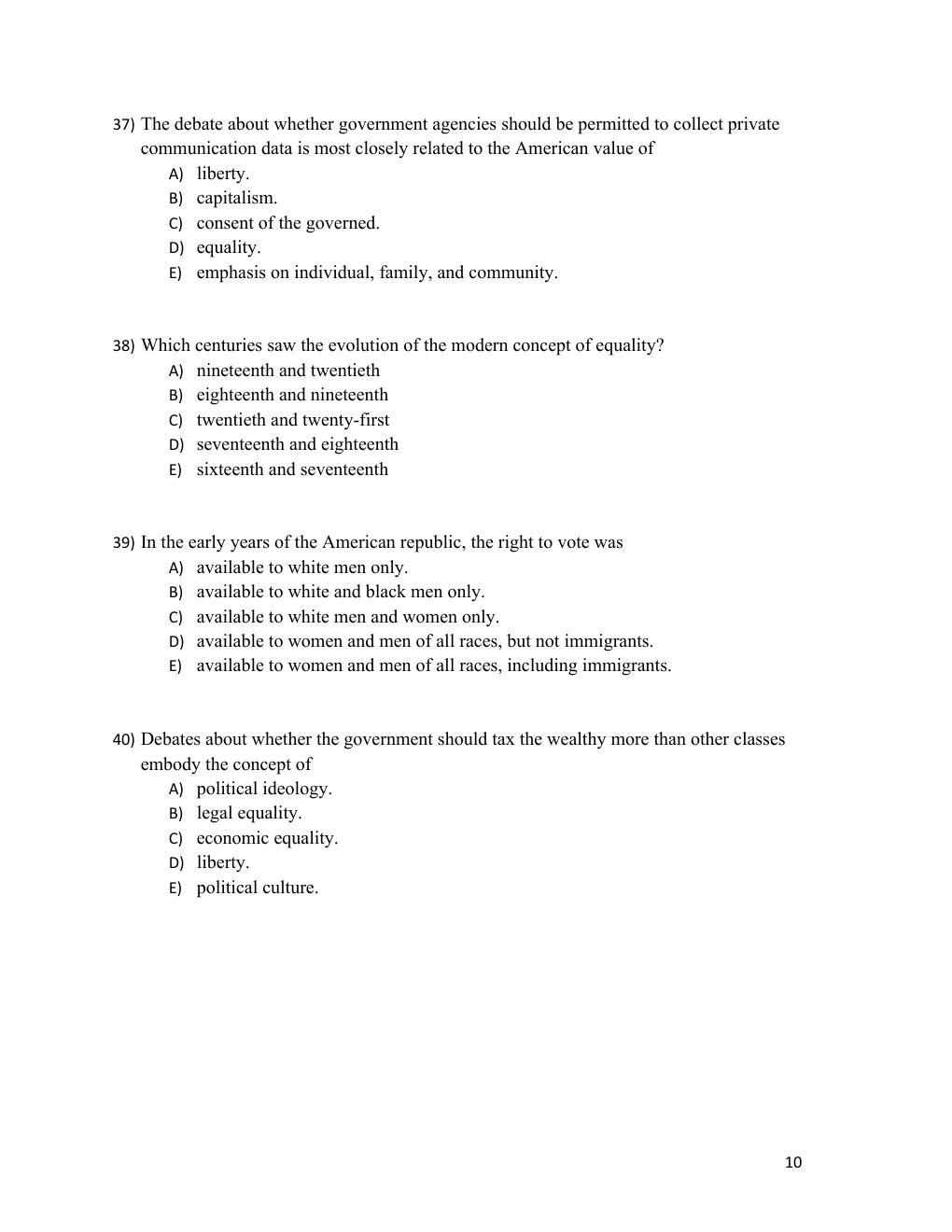 Preview page 10 of Test Bank American Democracy Now, Essentials, 8th Edition Harrison