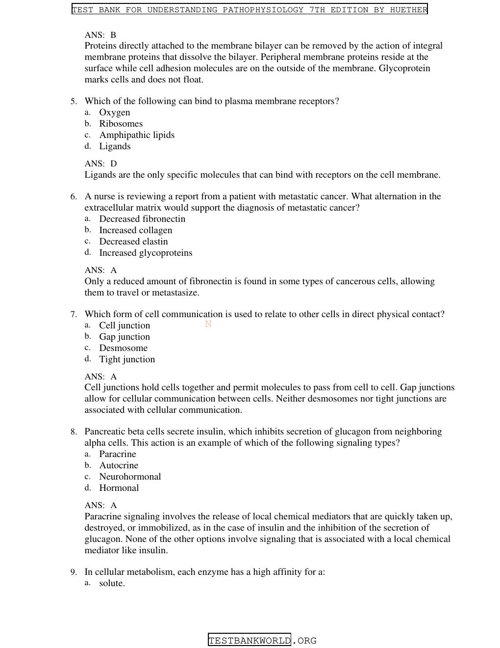 Preview page 2 of TEST BANK For Understanding Pathophysiology, 7th Edition By Huether