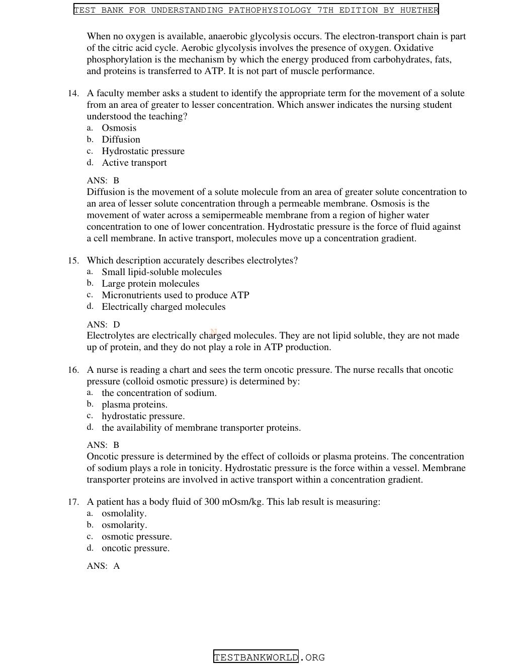 Preview page 4 of TEST BANK For Understanding Pathophysiology, 7th Edition By Huether