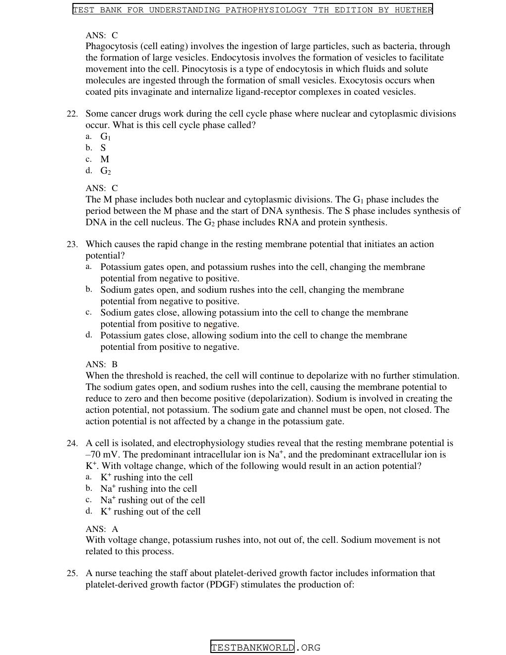 Preview page 6 of TEST BANK For Understanding Pathophysiology, 7th Edition By Huether