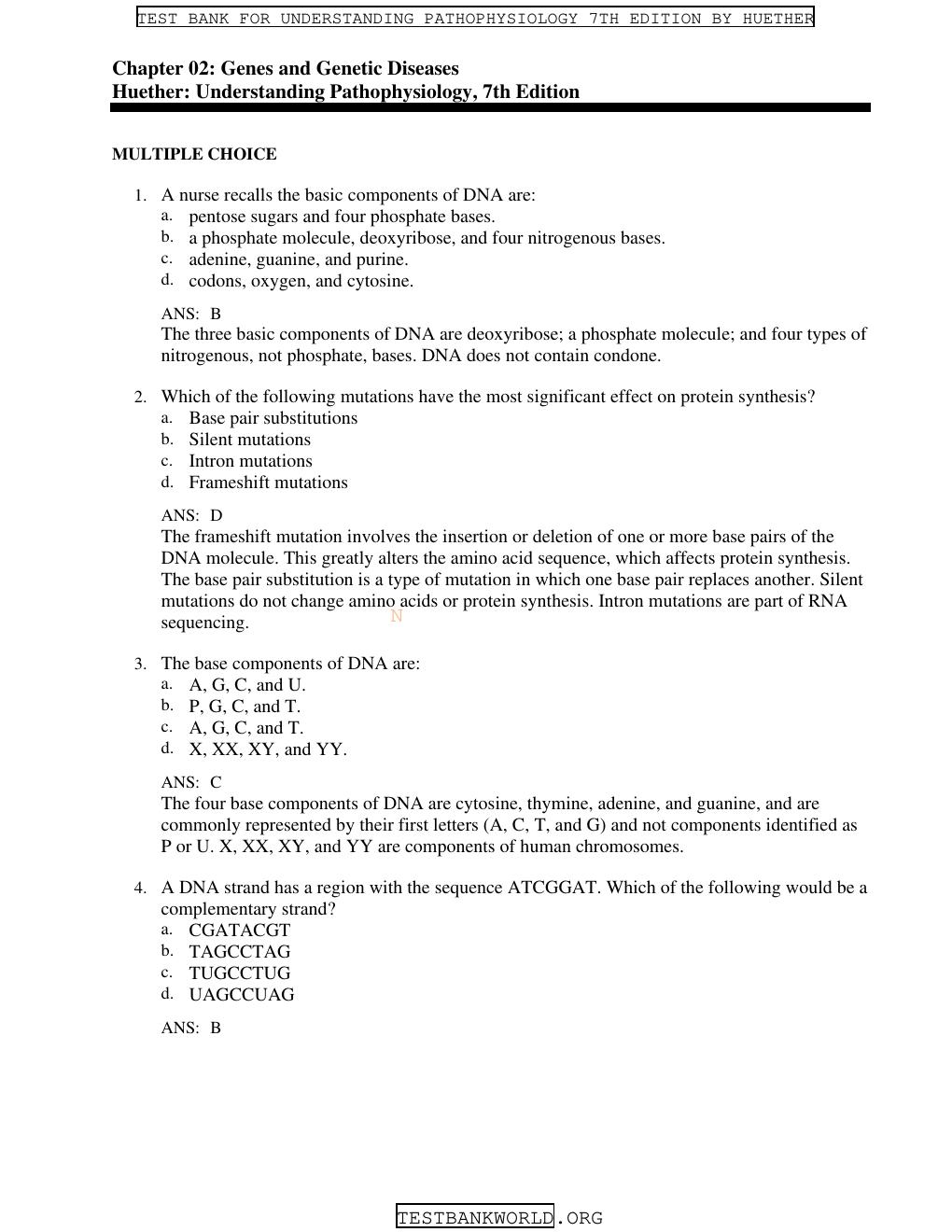 Preview page 9 of TEST BANK For Understanding Pathophysiology, 7th Edition By Huether