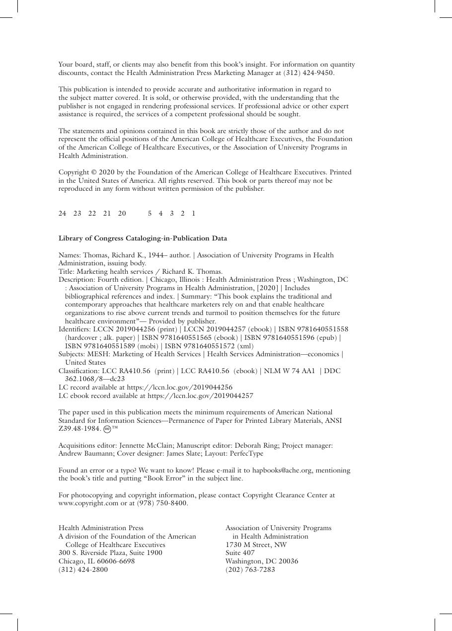 Preview page 5 of Marketing Health Services 4th Edition By Richard Thomas