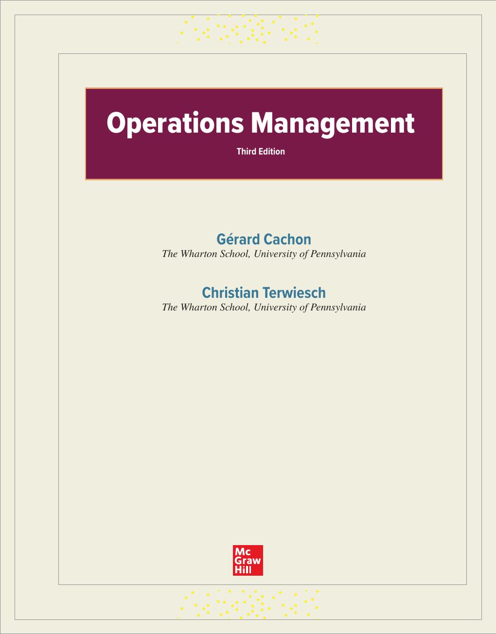 Preview page 4 of Operations Management 3rd Edition By Gérard Cachon, Christian Terwiesch