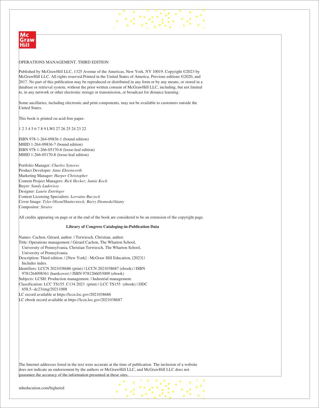 Preview page 5 of Operations Management 3rd Edition By Gérard Cachon, Christian Terwiesch