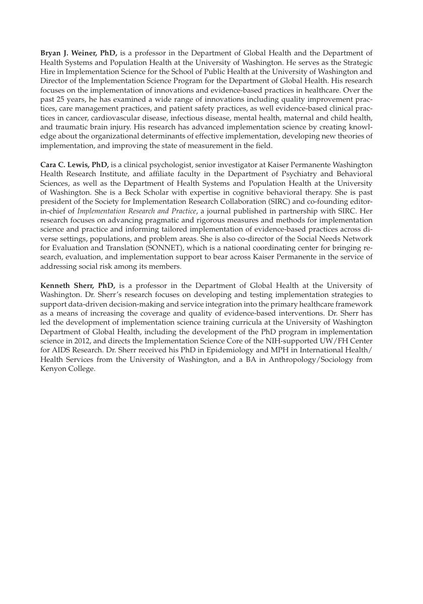 Preview page 3 of Practical Implementation-Science 1st Edition By Bryan Weiner, Cara Lewis, Kenneth Sherr