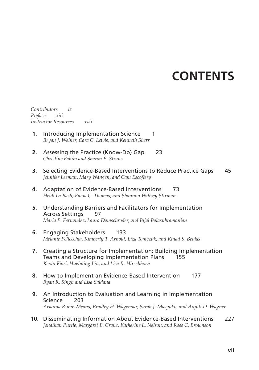 Preview page 8 of Practical Implementation-Science 1st Edition By Bryan Weiner, Cara Lewis, Kenneth Sherr