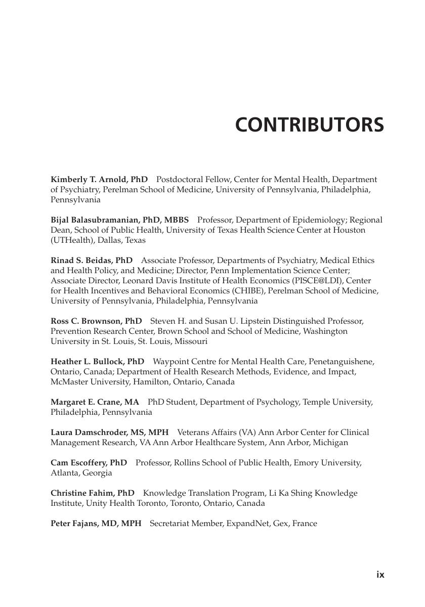 Preview page 10 of Practical Implementation-Science 1st Edition By Bryan Weiner, Cara Lewis, Kenneth Sherr