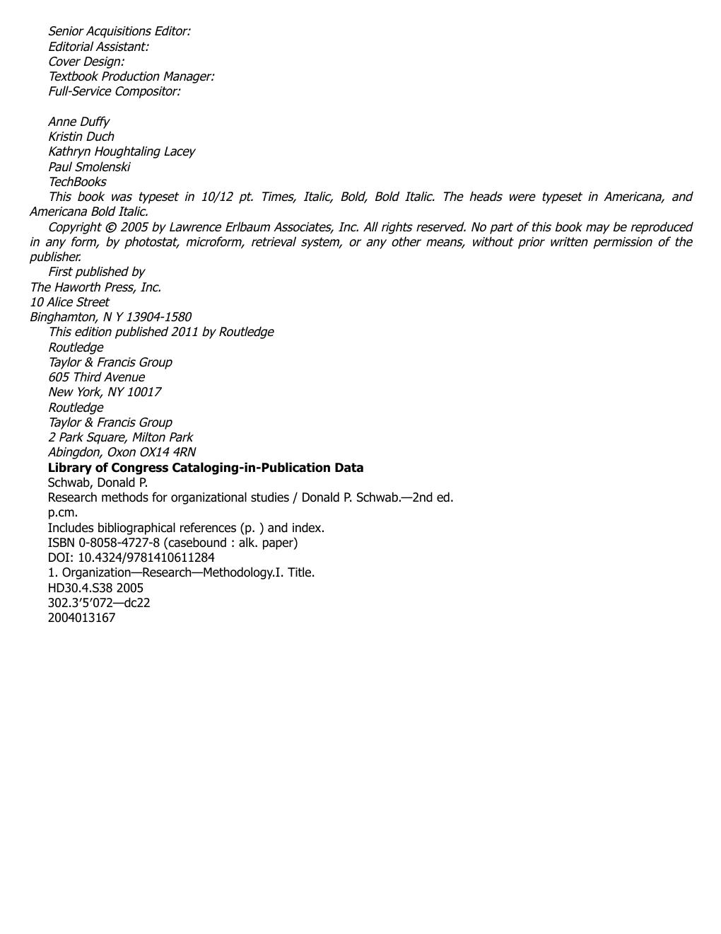 Preview page 4 of Research Methods for Organizational Studies 2nd Edition By Donald Schwab