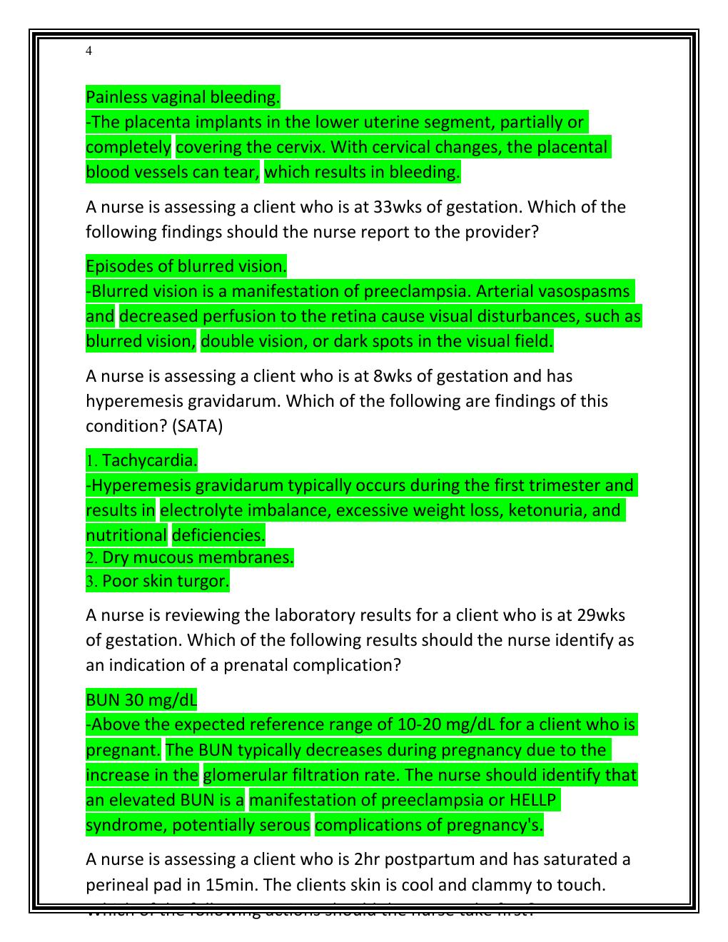 Preview page 4 of VATI RN MATERNAL NEWBORN 2019 STUDY GUIDE