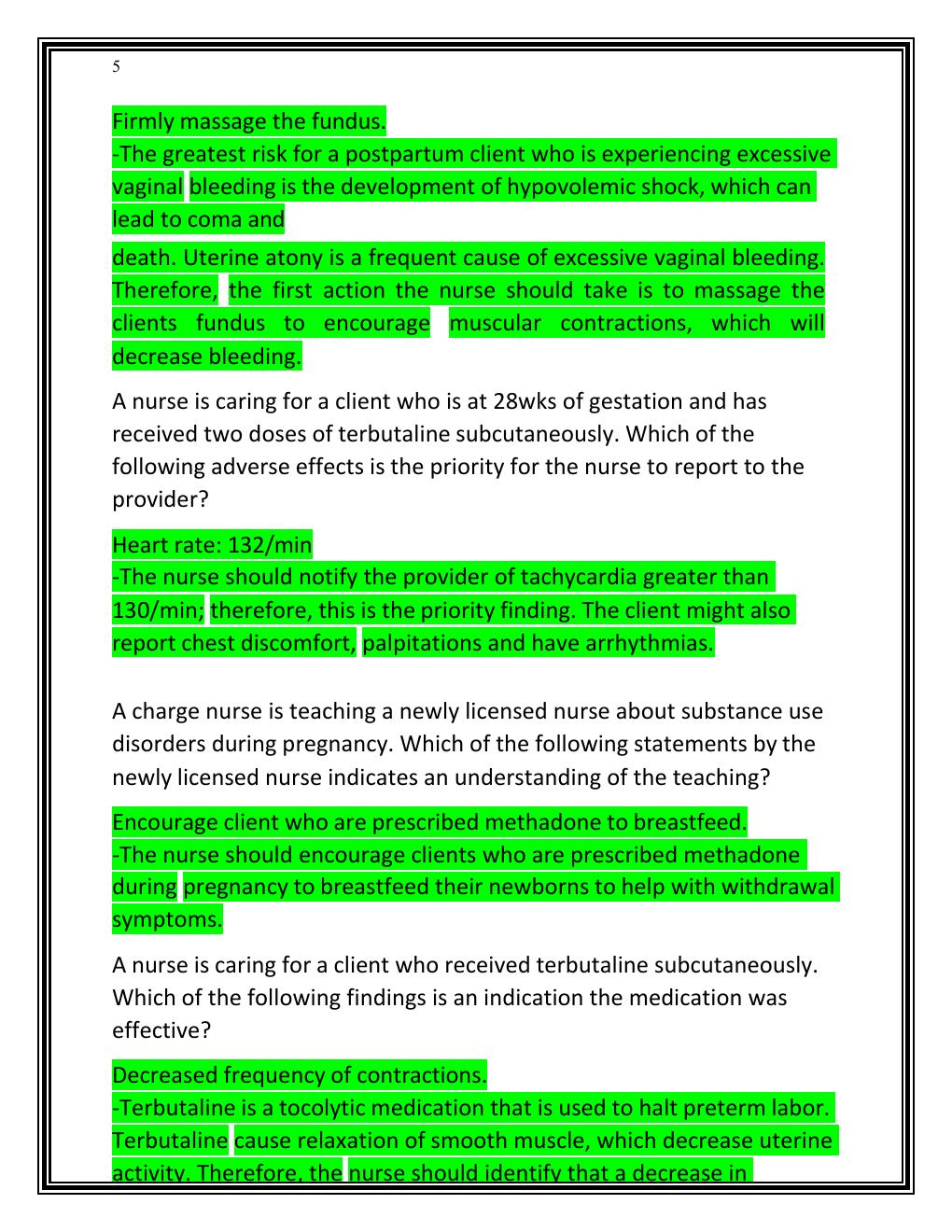 Preview page 5 of VATI RN MATERNAL NEWBORN 2019 STUDY GUIDE