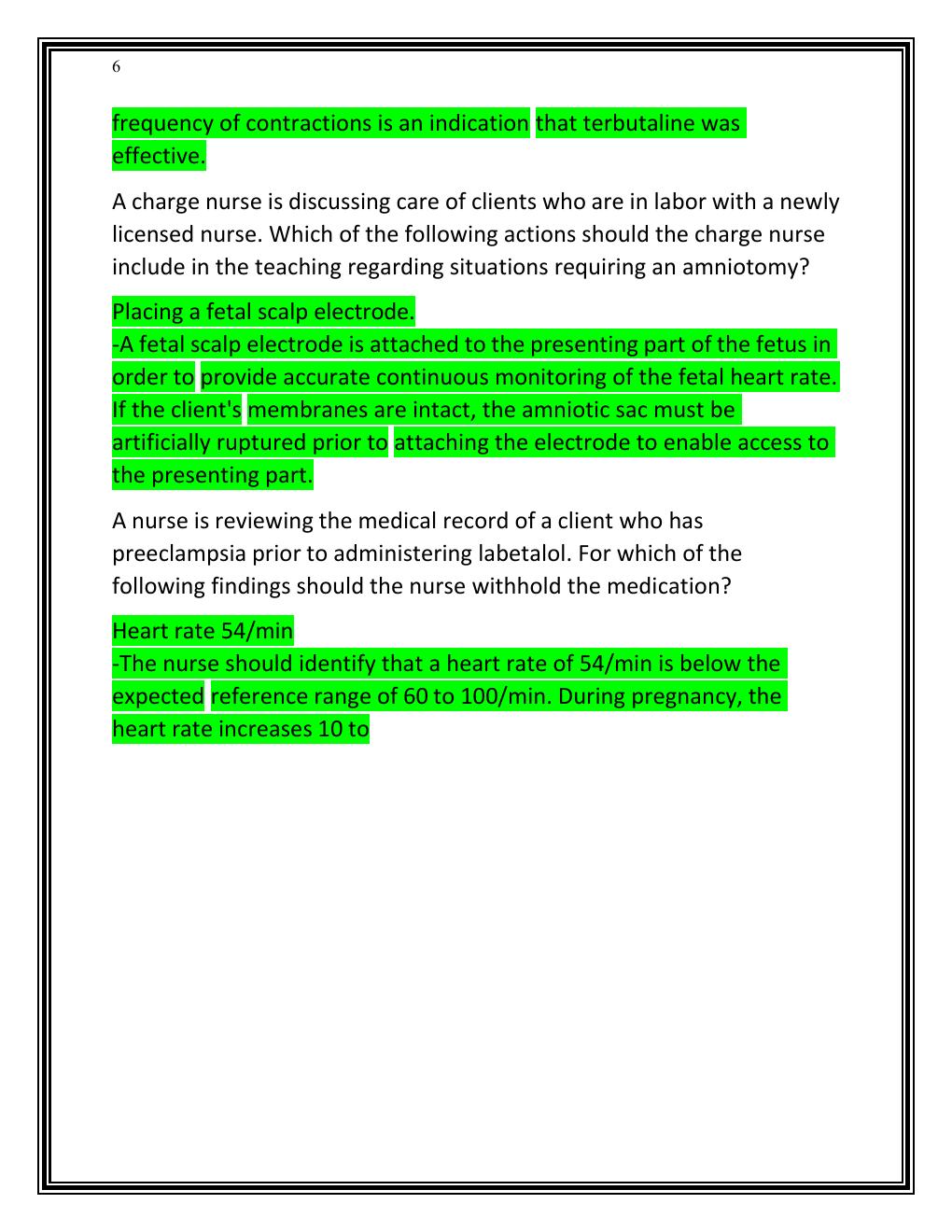 Preview page 6 of VATI RN MATERNAL NEWBORN 2019 STUDY GUIDE