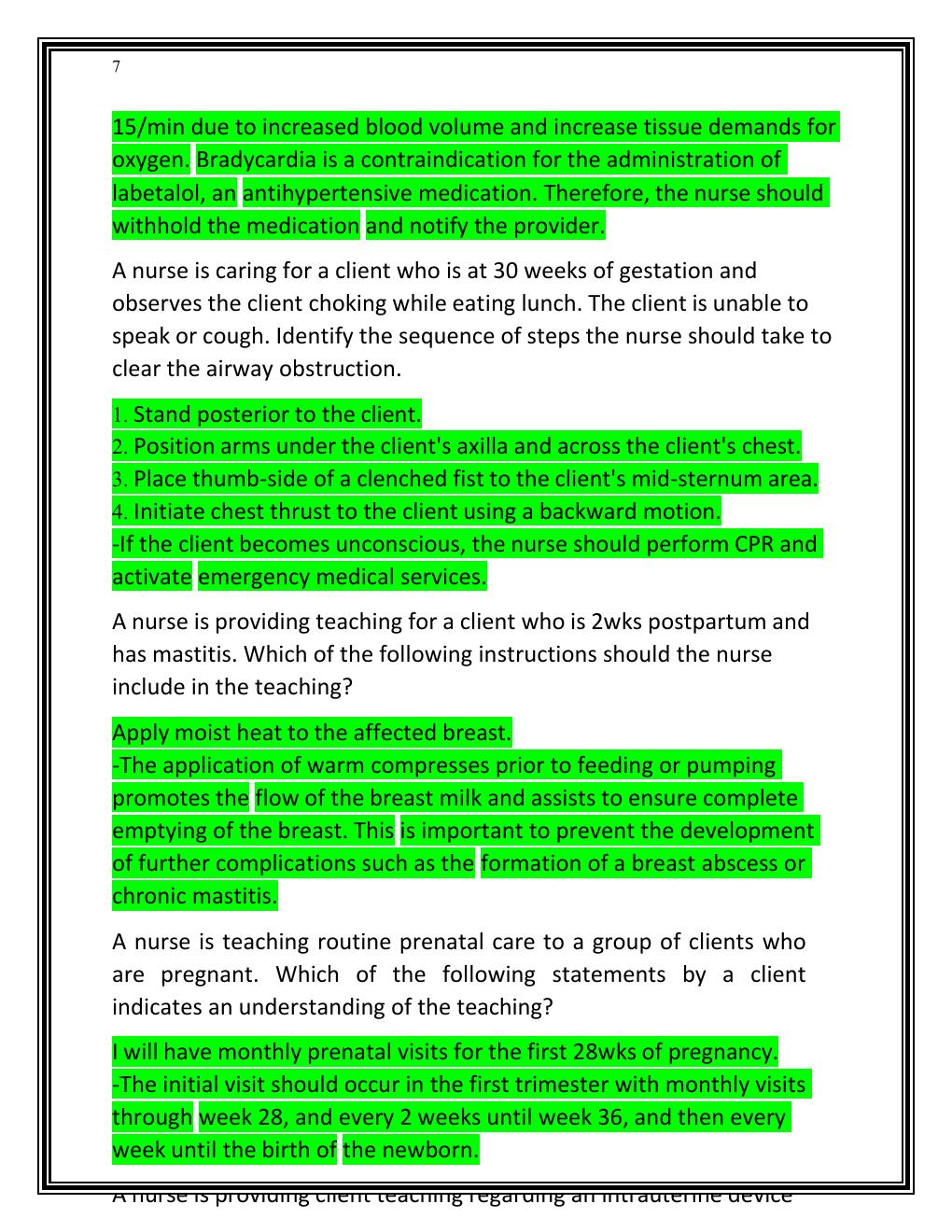 Preview page 7 of VATI RN MATERNAL NEWBORN 2019 STUDY GUIDE