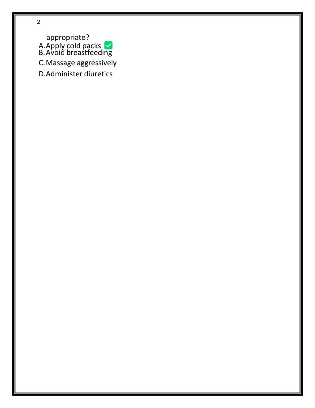 Preview page 2 of RN MATERNAL NEWBORN ATI PROCTORED EXAM