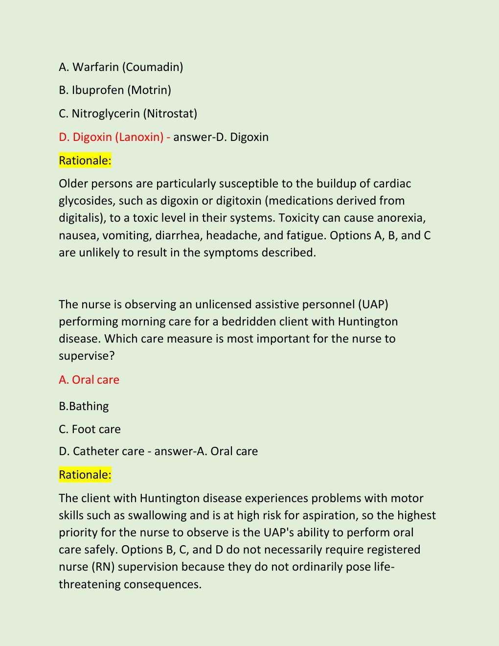 Preview page 3 of ATI MED SURG PROCTORED NEWEST TESTBANK  EXAM
