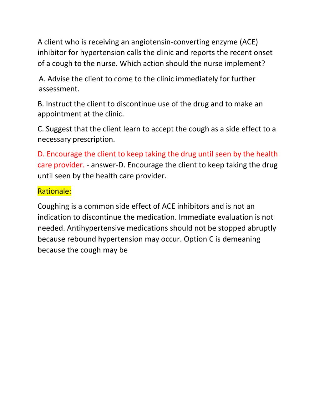 Preview page 4 of ATI MED SURG PROCTORED NEWEST TESTBANK  EXAM
