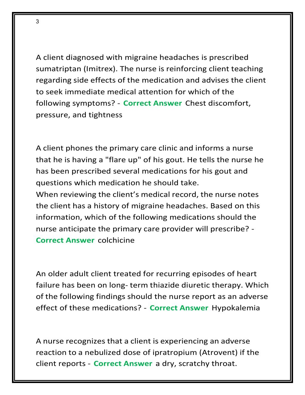 Preview page 3 of ATI PHARM PROCTORED ACTUAL STUDY GUIDE  EXAM