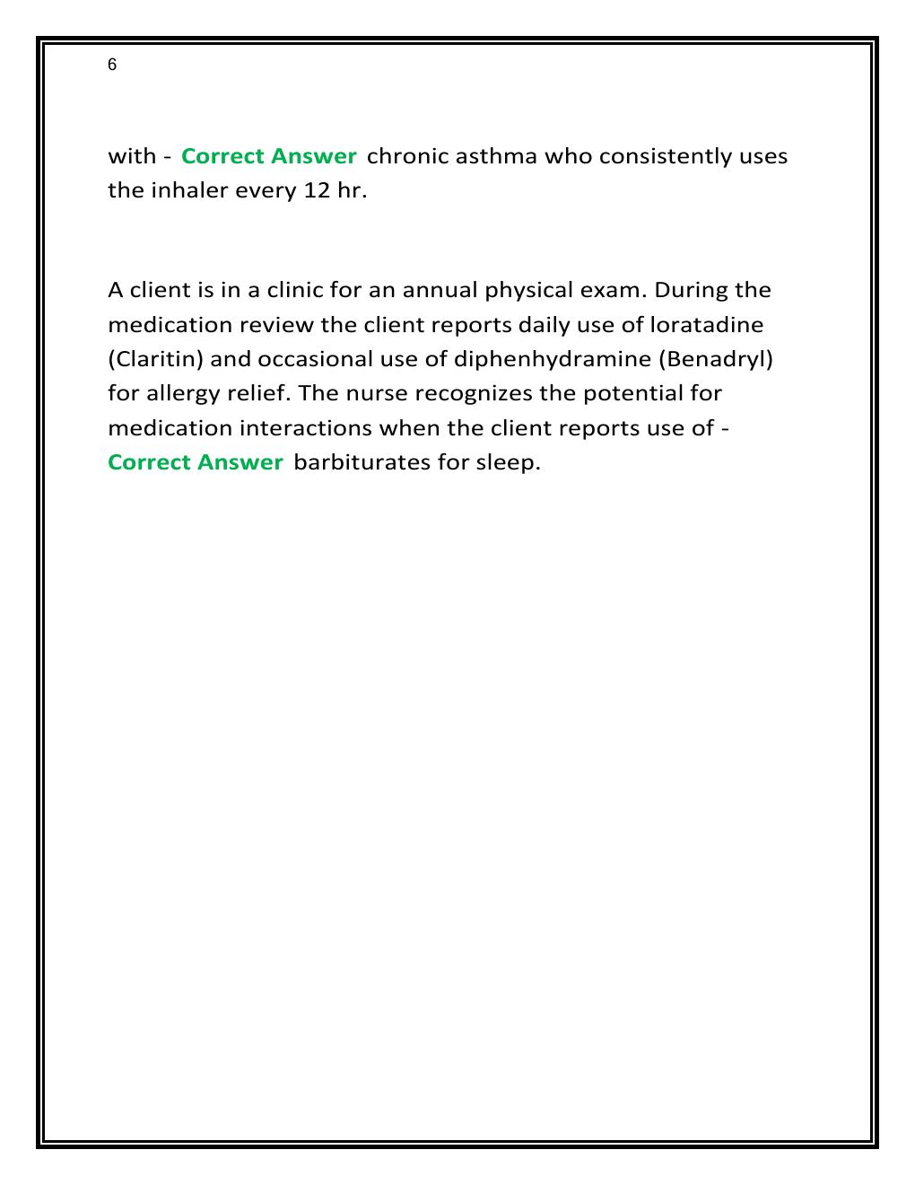 Preview page 6 of ATI PHARM PROCTORED ACTUAL STUDY GUIDE  EXAM