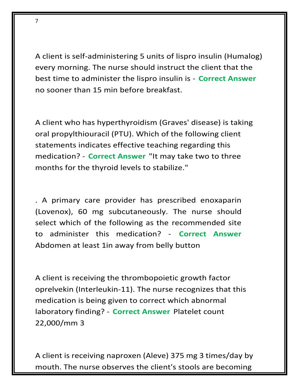 Preview page 7 of ATI PHARM PROCTORED ACTUAL STUDY GUIDE  EXAM