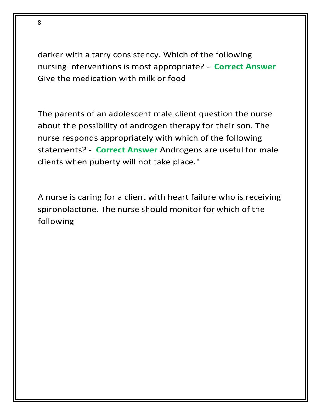Preview page 8 of ATI PHARM PROCTORED ACTUAL STUDY GUIDE  EXAM