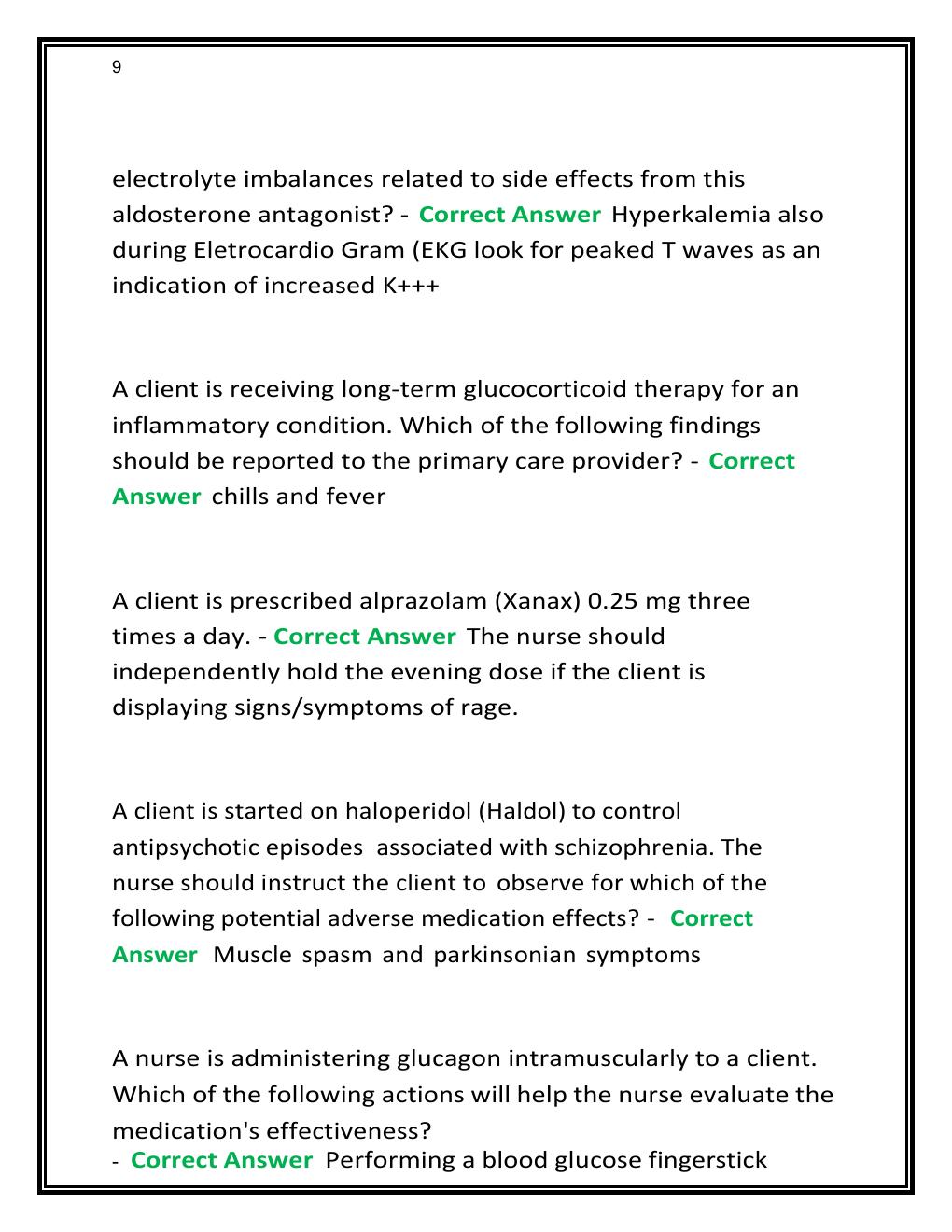 Preview page 9 of ATI PHARM PROCTORED ACTUAL STUDY GUIDE  EXAM
