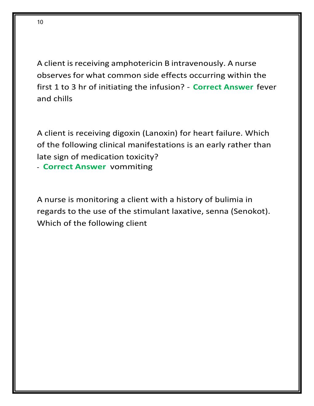 Preview page 10 of ATI PHARM PROCTORED ACTUAL STUDY GUIDE  EXAM