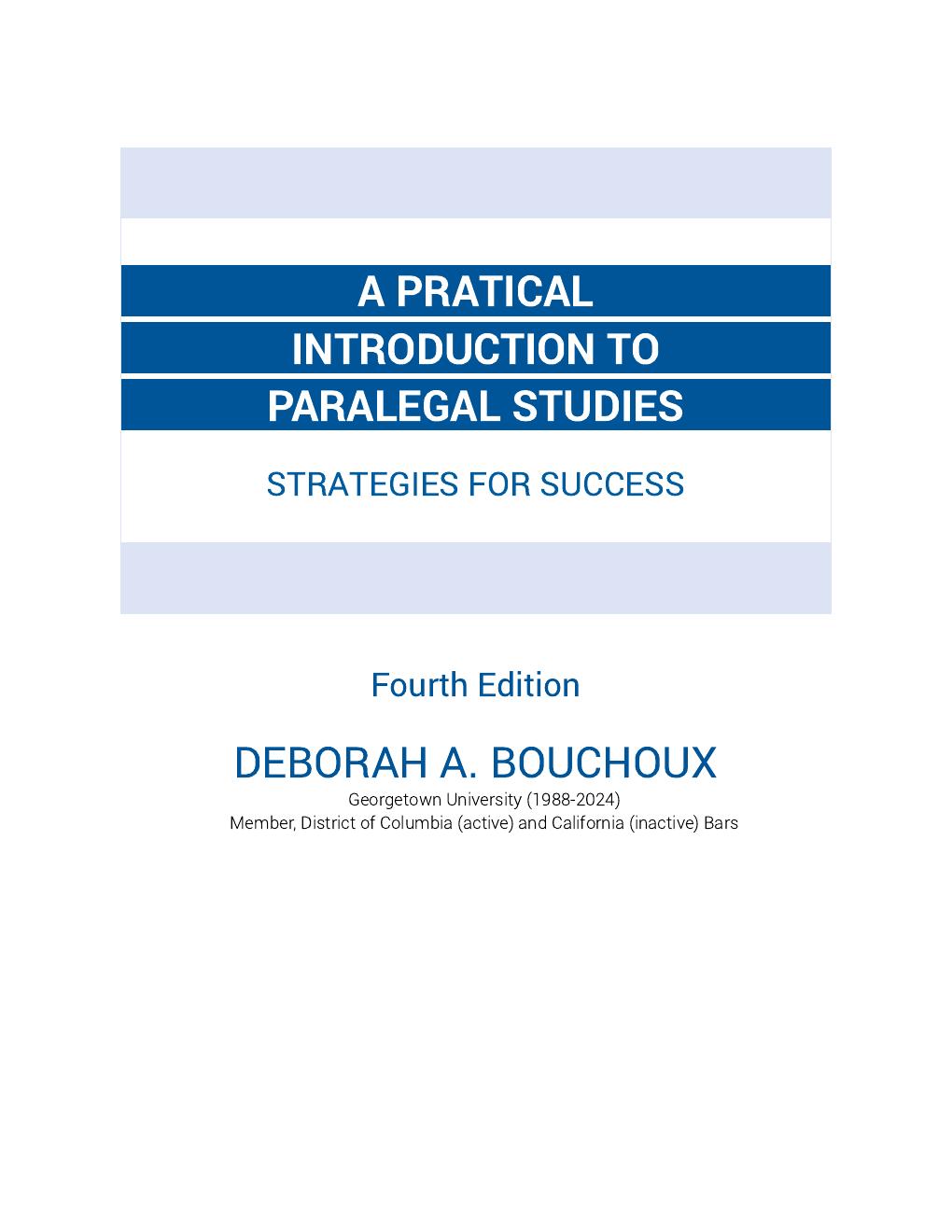 Preview page 3 of A Practical Introduction to Paralegal Studies 4th Edition By Deborah E. Bouchoux
