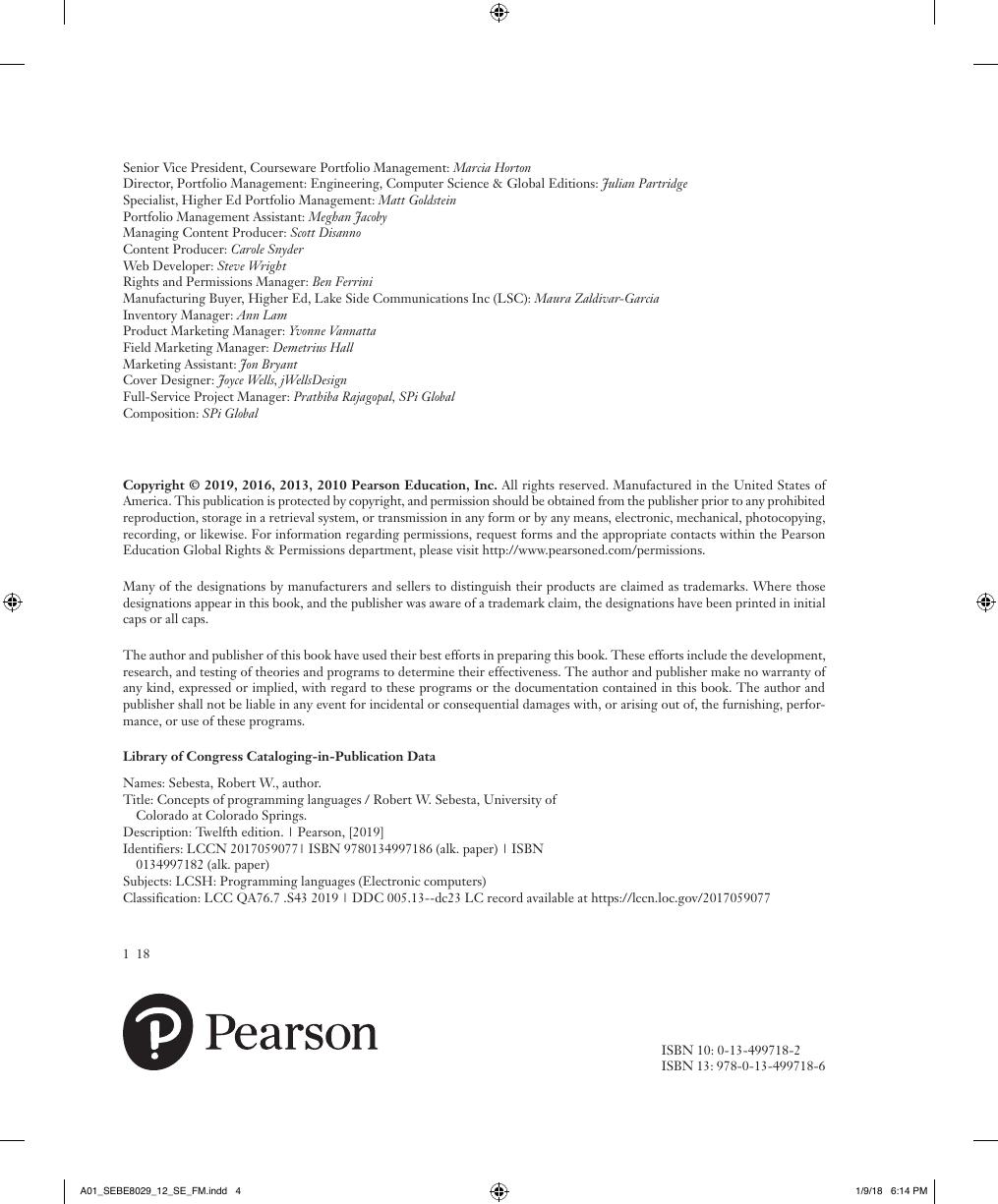 Preview page 4 of Concepts of Programming Languages 12th Edition By Robert W. Sebesta