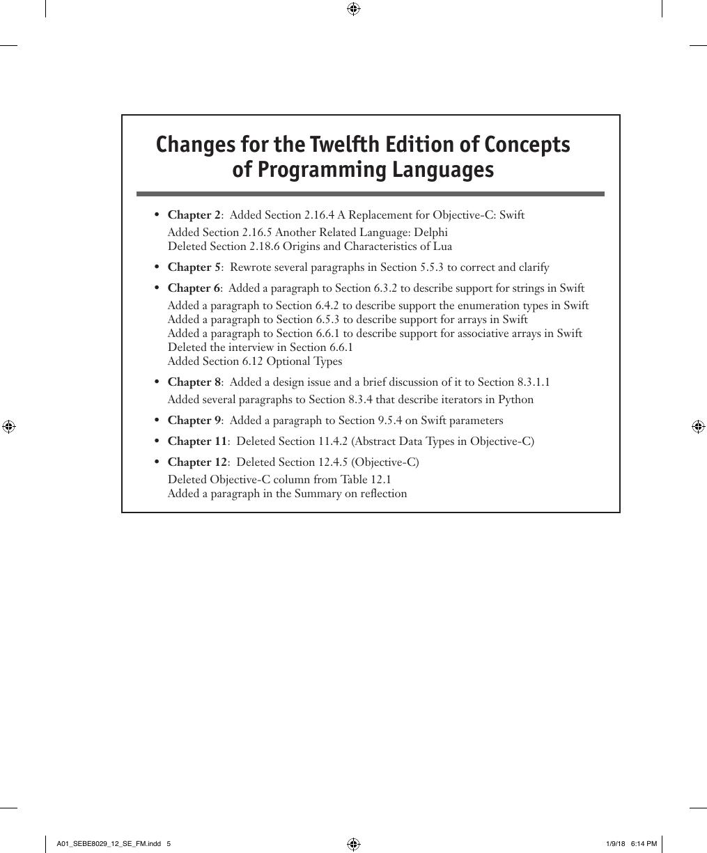 Preview page 5 of Concepts of Programming Languages 12th Edition By Robert W. Sebesta