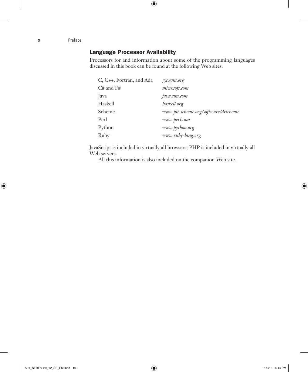 Preview page 10 of Concepts of Programming Languages 12th Edition By Robert W. Sebesta