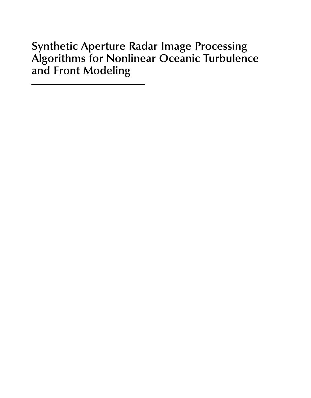Preview page 2 of E book Synthetic Aperture Radar Image Processing Algorithms for Nonlinear Oceanic Turbulence and Front Modeling 1st Edit