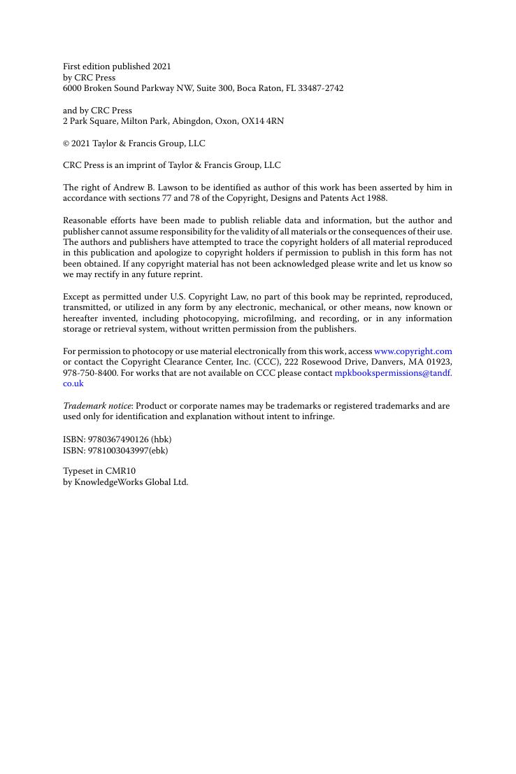 Preview page 5 of E BOOK Using R for Bayesian Spatial and Spatio-Temporal Health Modeling (Chapman & HallCRC The R Series) 1st Edition by