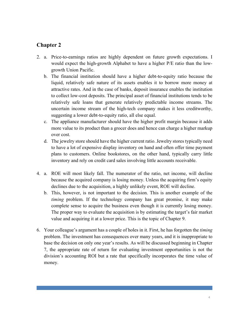 Preview page 6 of Solution Manual For Analysis for Financial  Management 13th Edition  by Robert Higgins All Chapters 1- 9